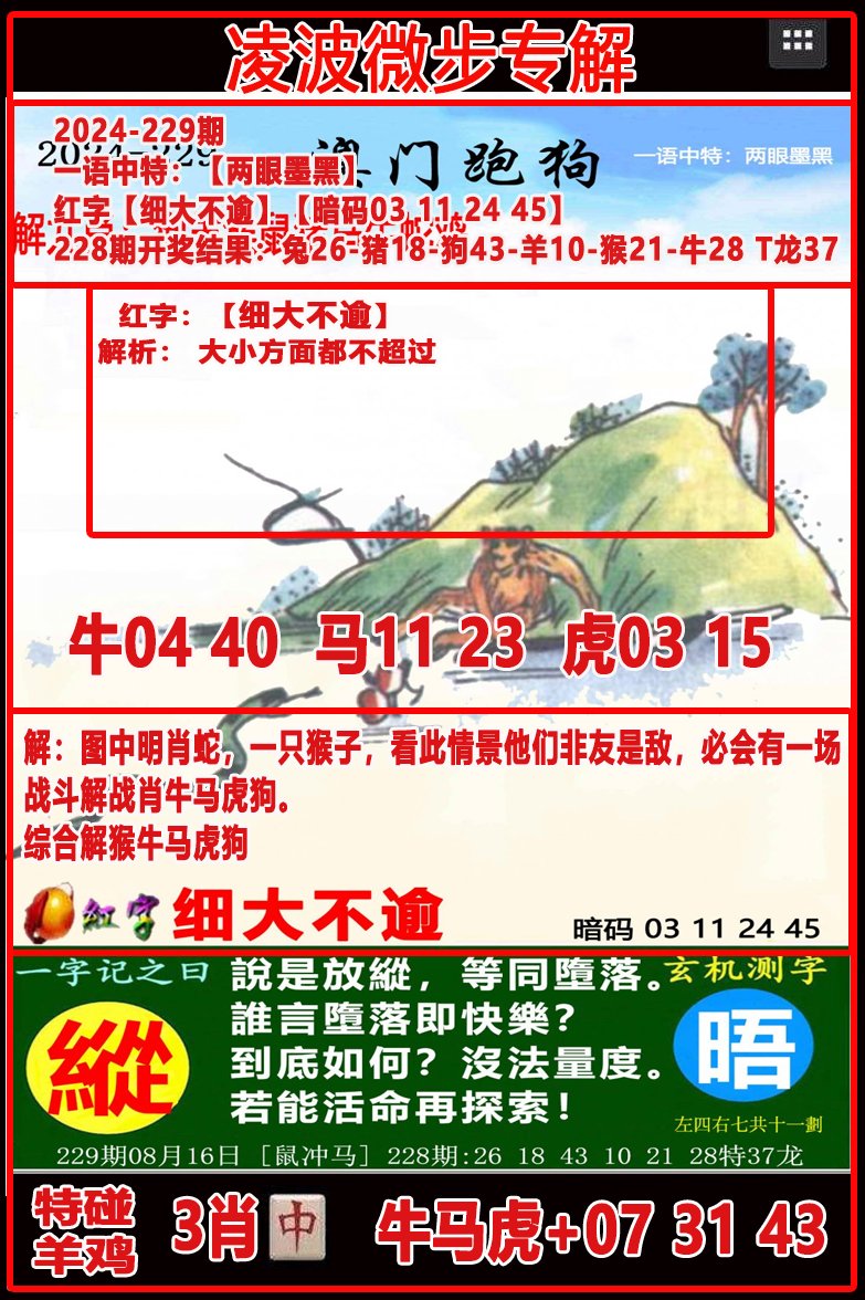 2024229期凌波微步