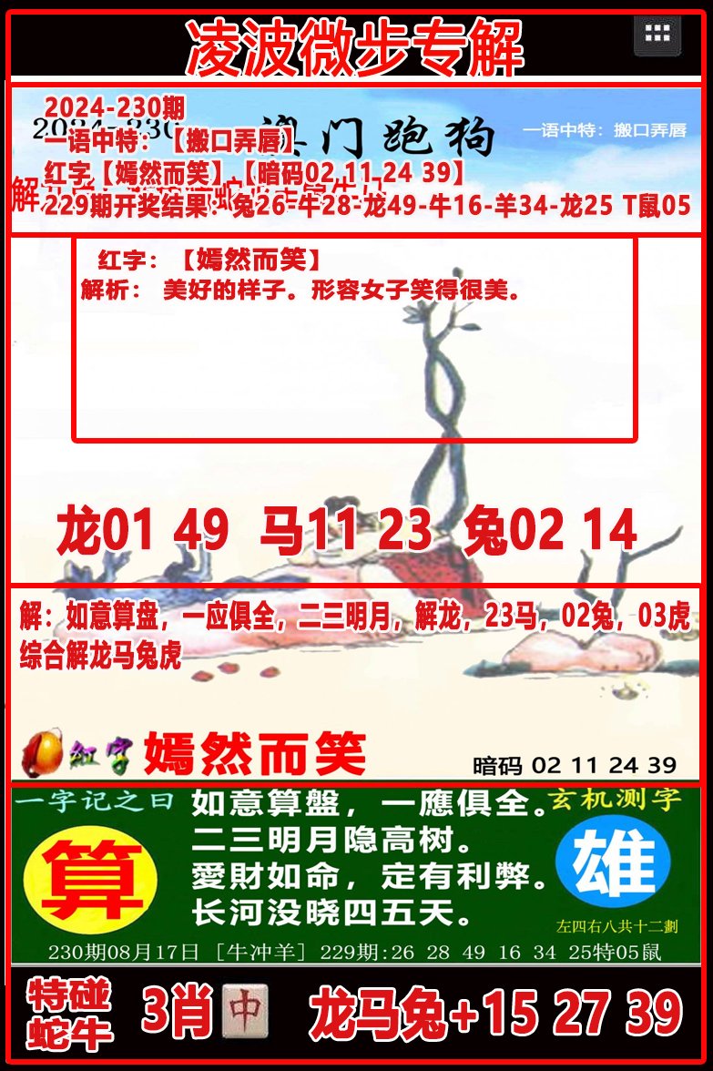 2024230期凌波微步