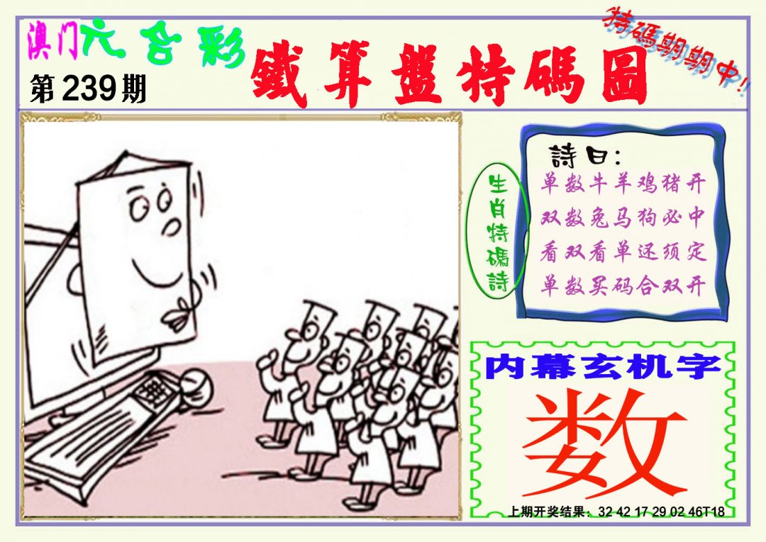 2024239期铁算盘特码图