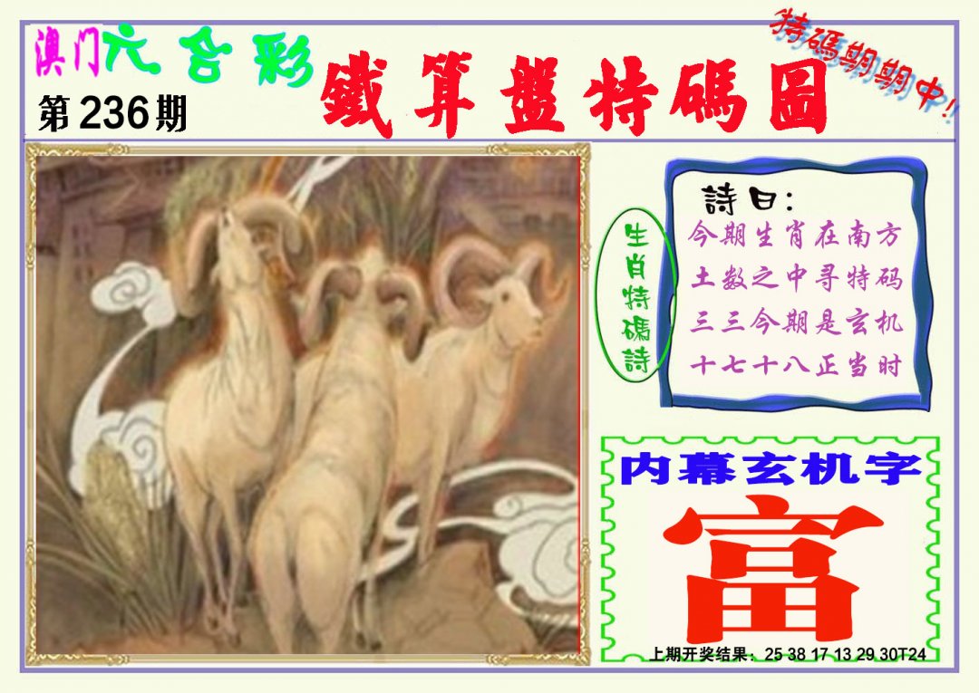 2024236期铁算盘特码图