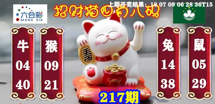 2024217期招财猫四肖八码