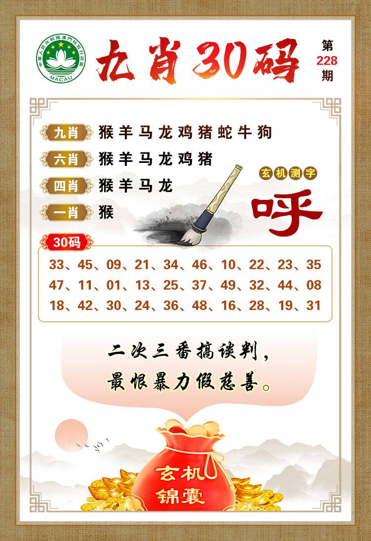 2024228期九肖30码