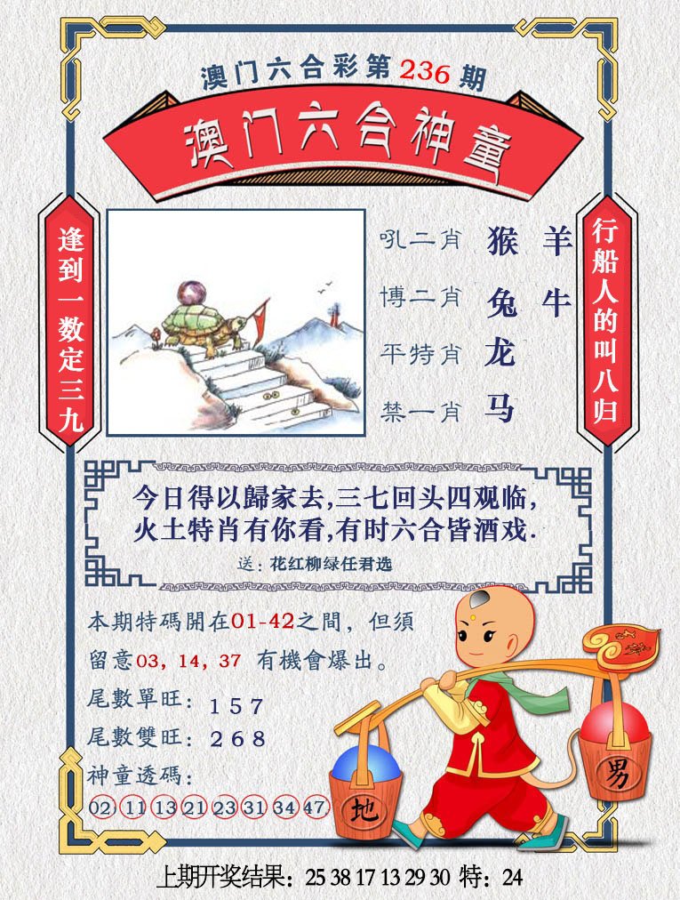 2024236期澳门六合神童