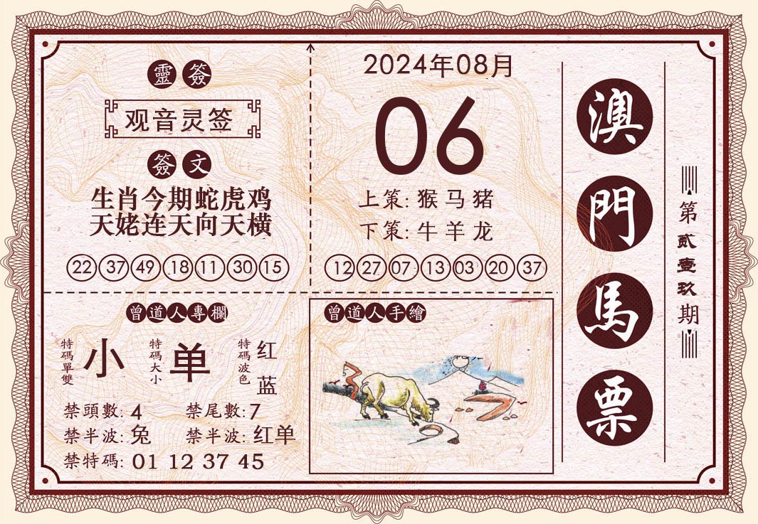 2024219期澳门马票