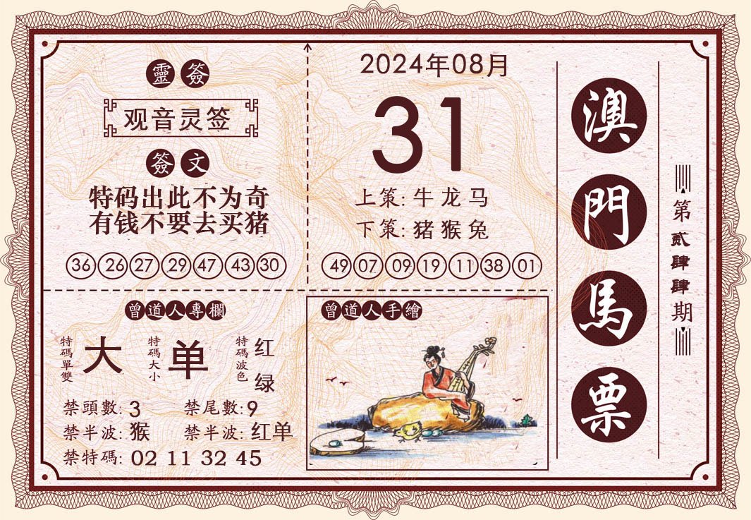 2024244期澳门马票