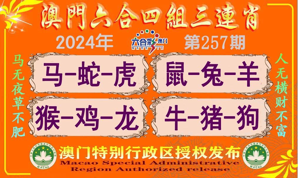 2024257期六合四组三连肖