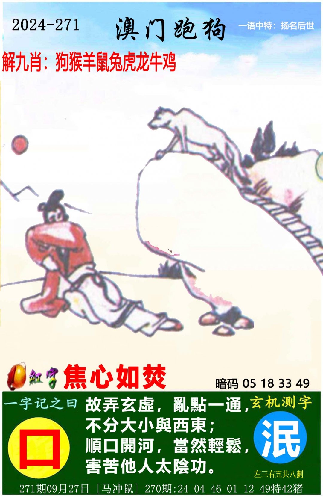 2024271期澳门跑狗图