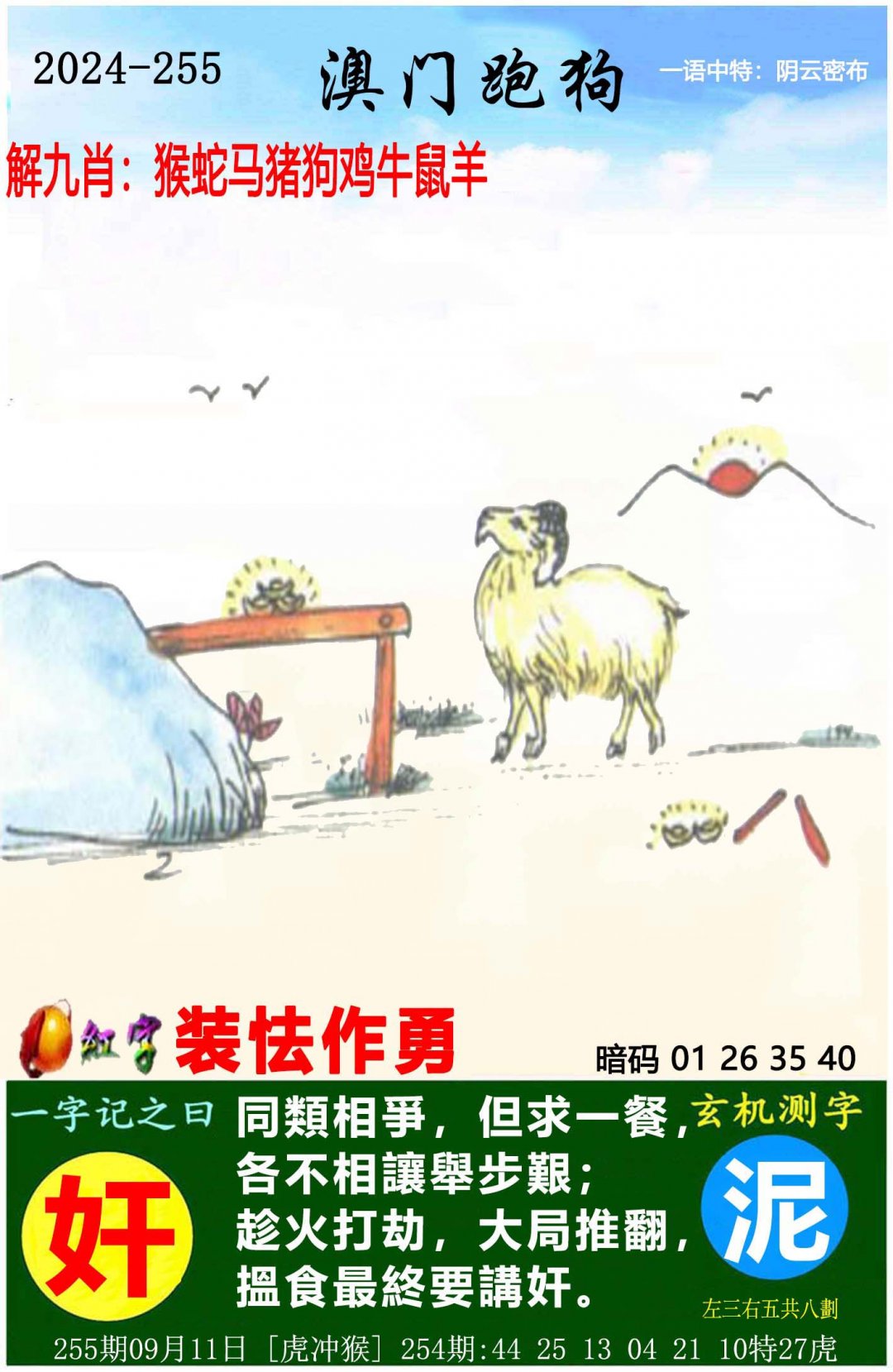 2024255期澳门跑狗图