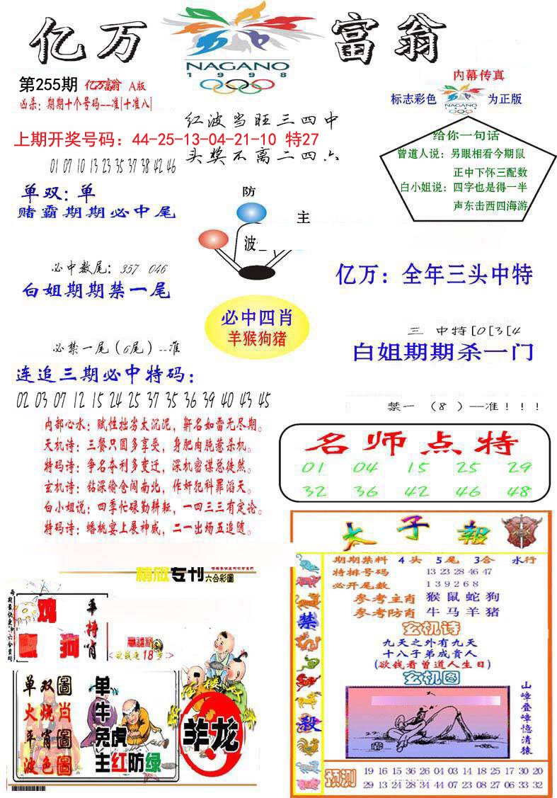 2024255期亿万富翁A