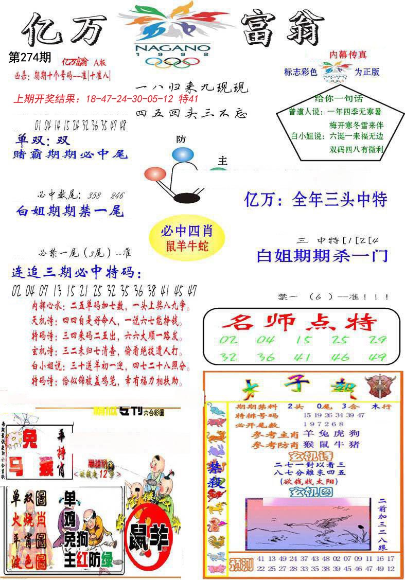 2024274期亿万富翁A