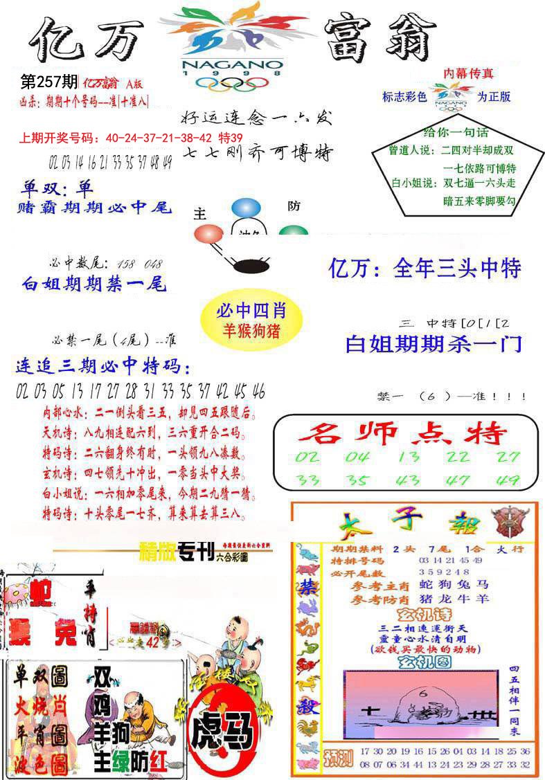 2024257期亿万富翁A