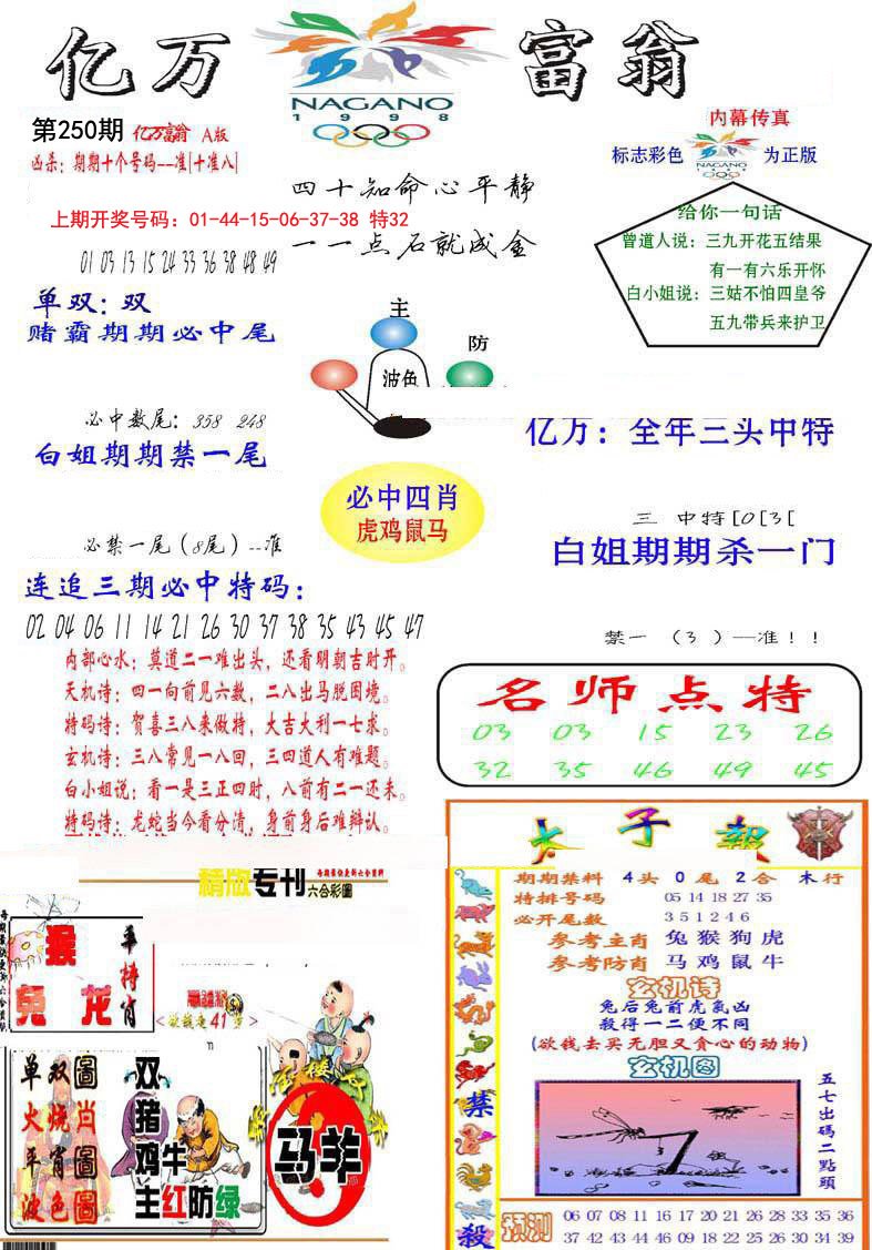 2024250期亿万富翁A
