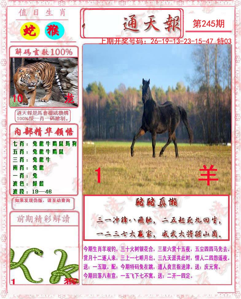 2024245期马经通天报