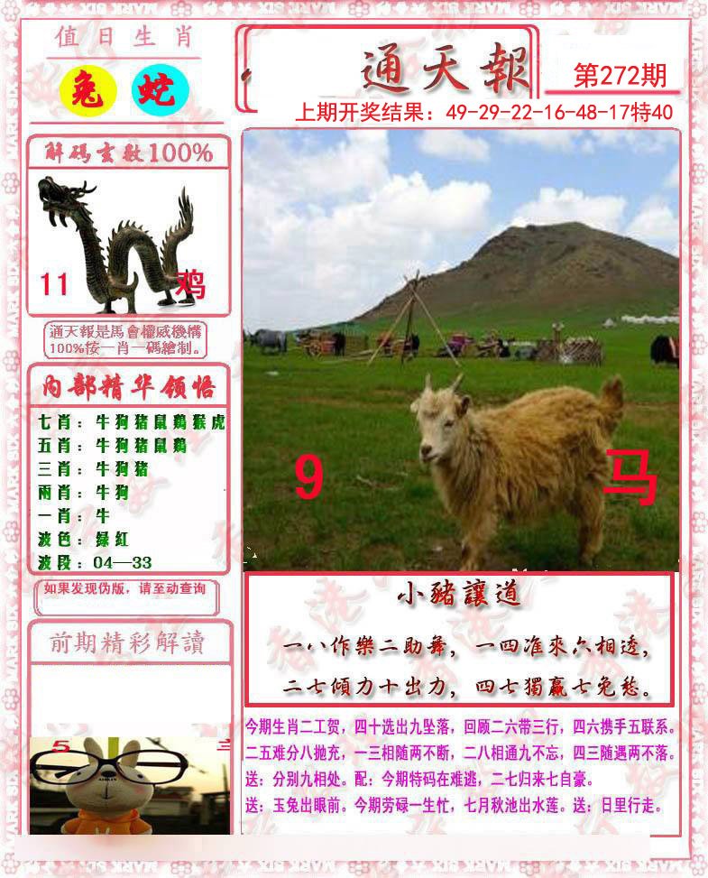 2024272期马经通天报
