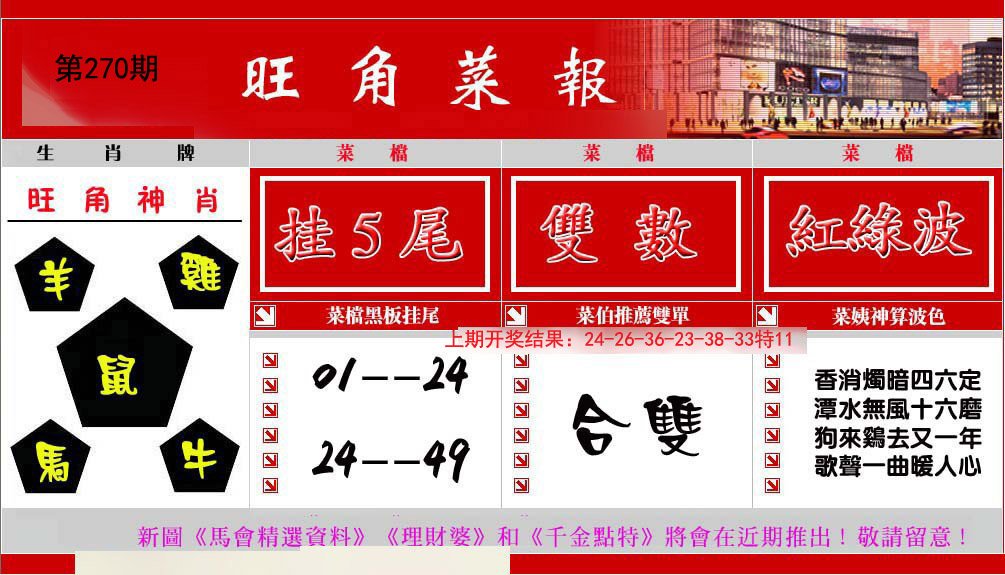 2024270期旺角菜报