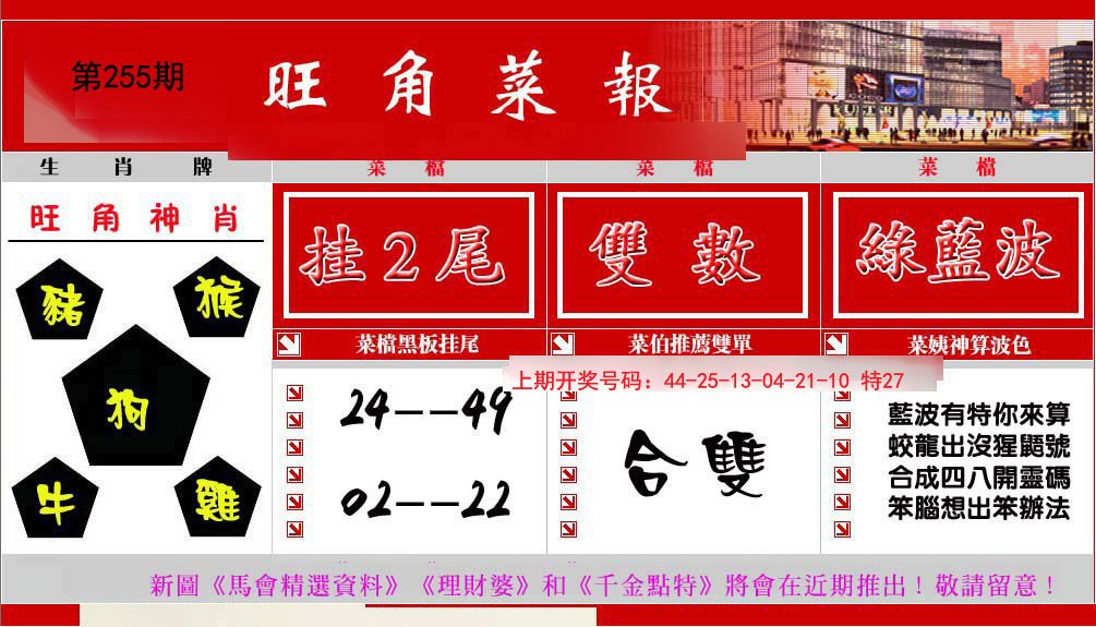 2024255期旺角菜报