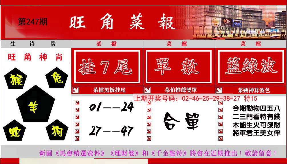 2024247期旺角菜报