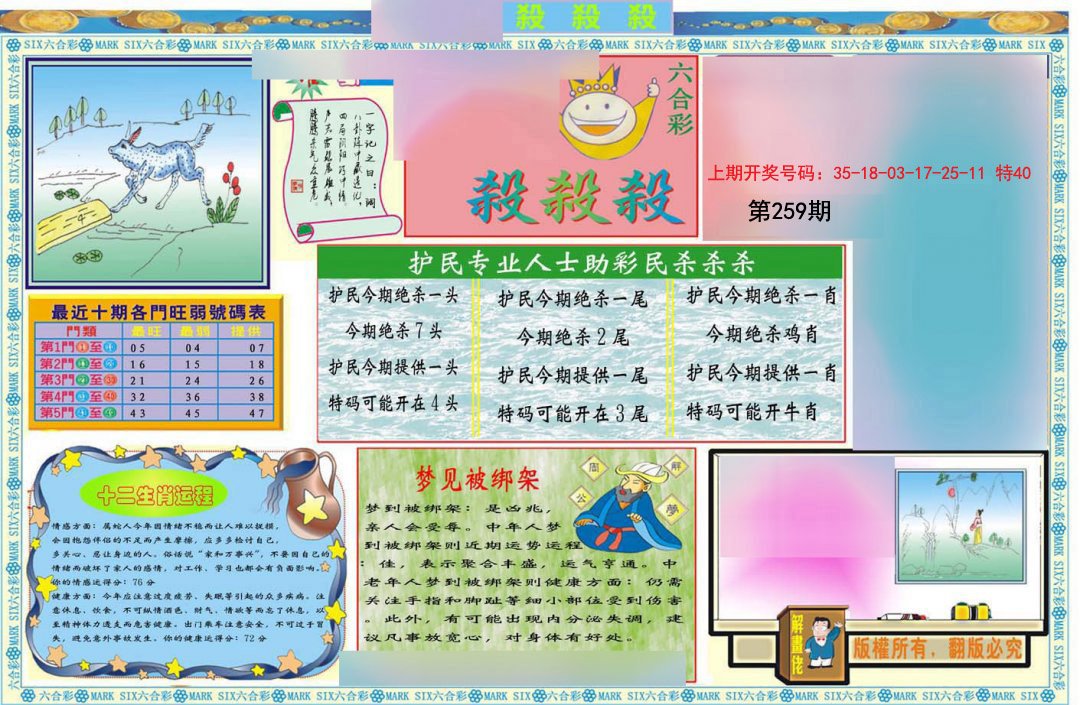 2024259期九龍杀杀杀A(推荐)