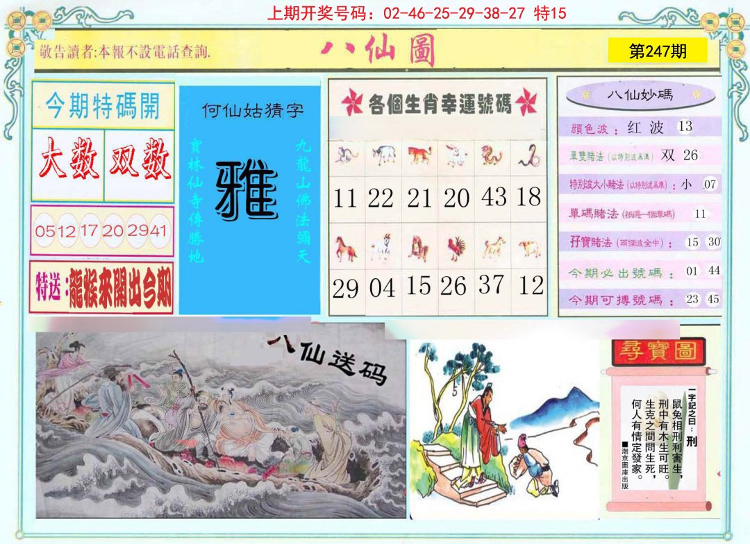 2024247期八仙图