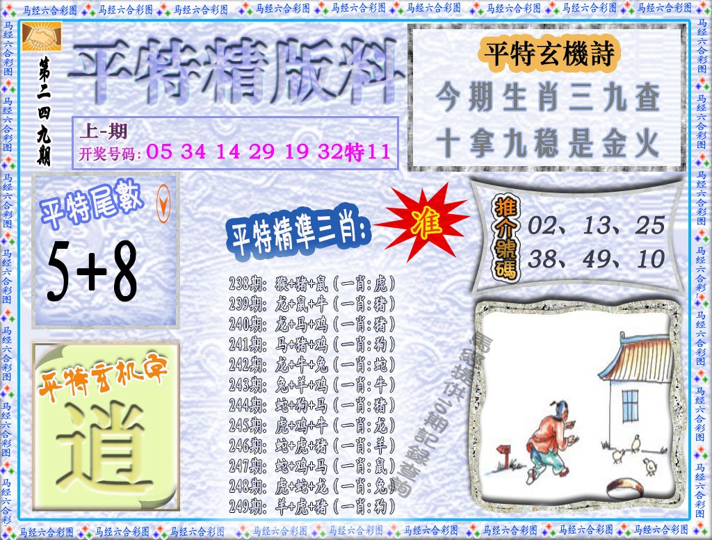 2024249期平特精版料