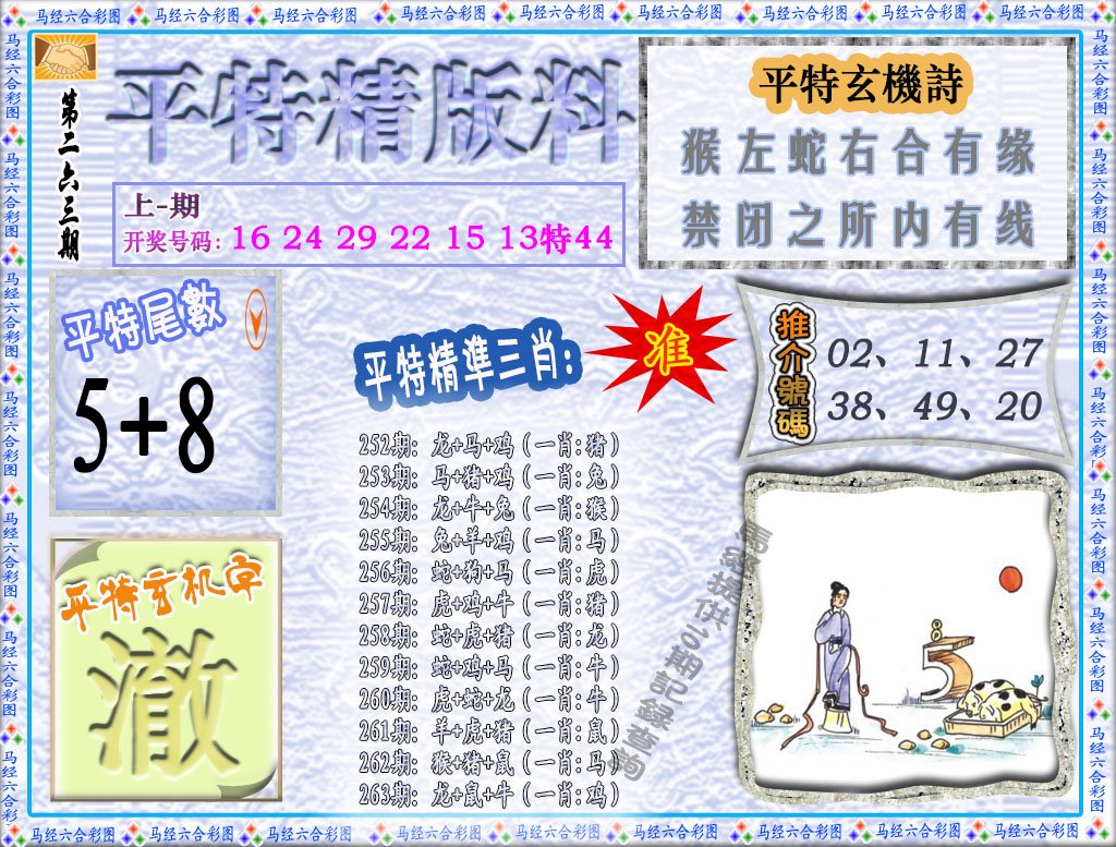 2024263期平特精版料