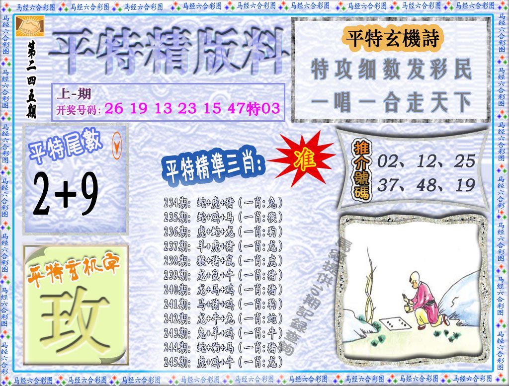 2024245期平特精版料