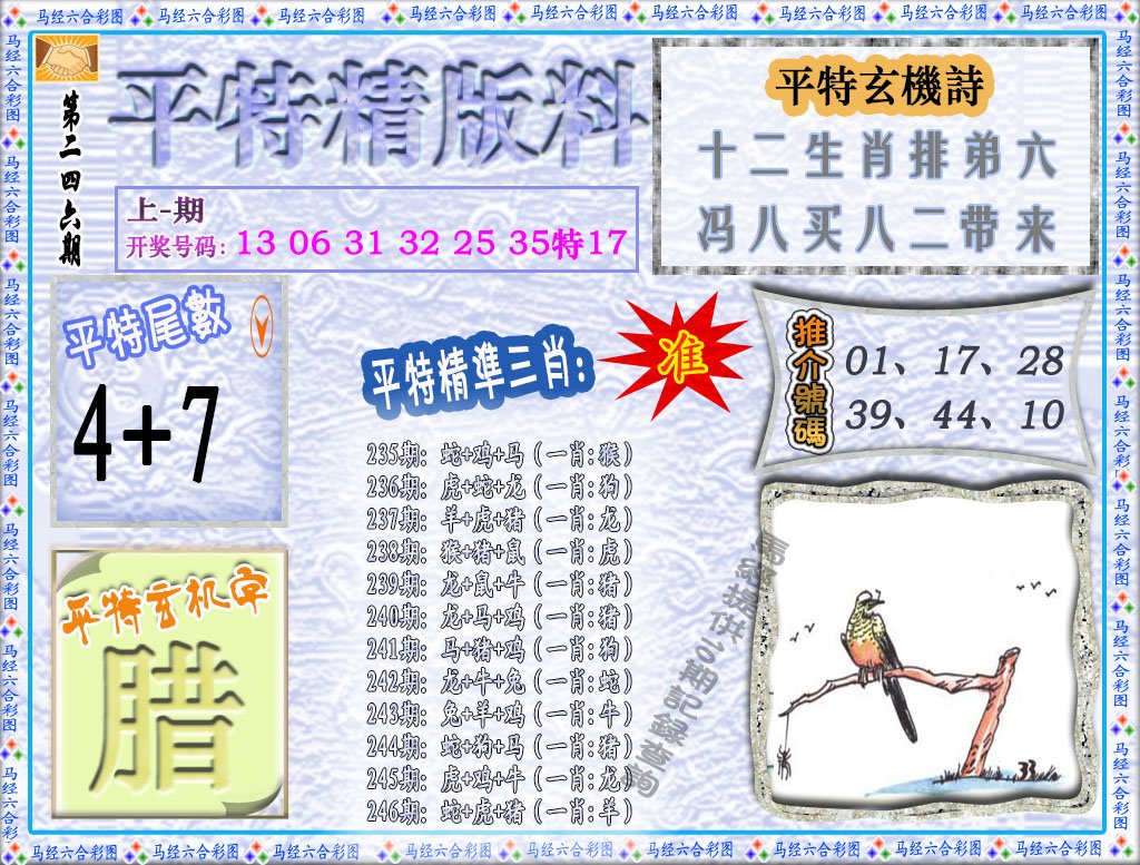 2024246期平特精版料