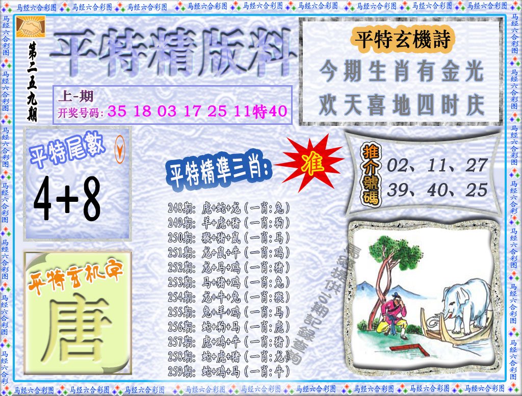 2024259期平特精版料