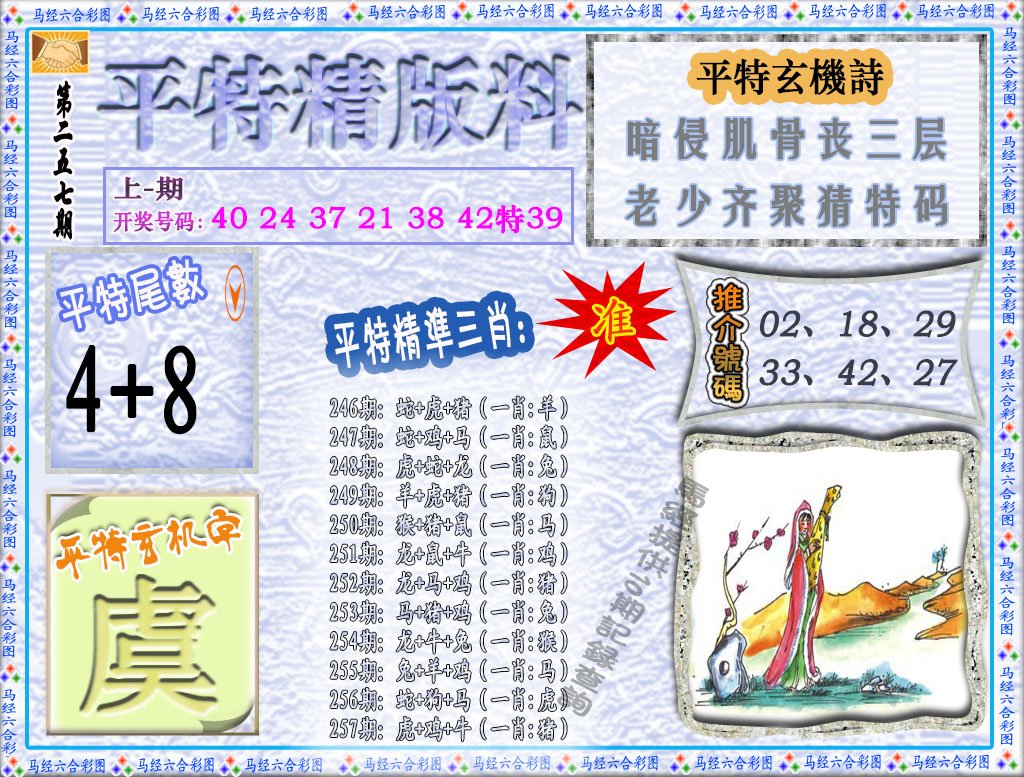 2024257期平特精版料
