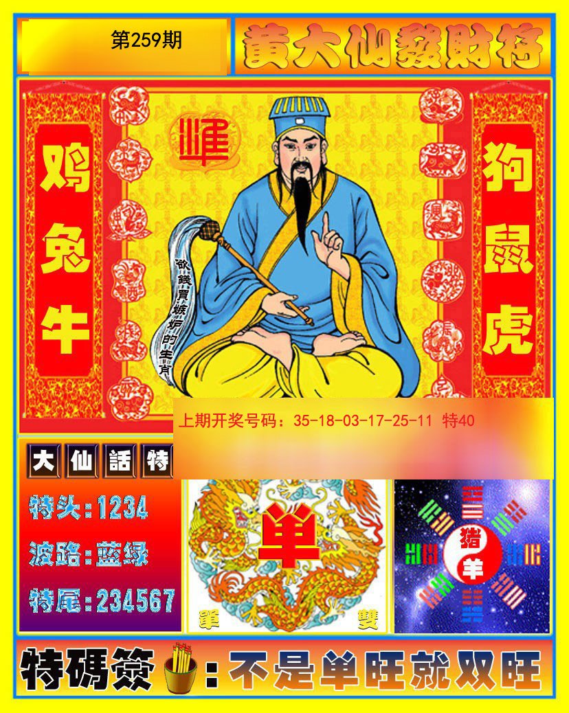 2024259期黄大仙发财符