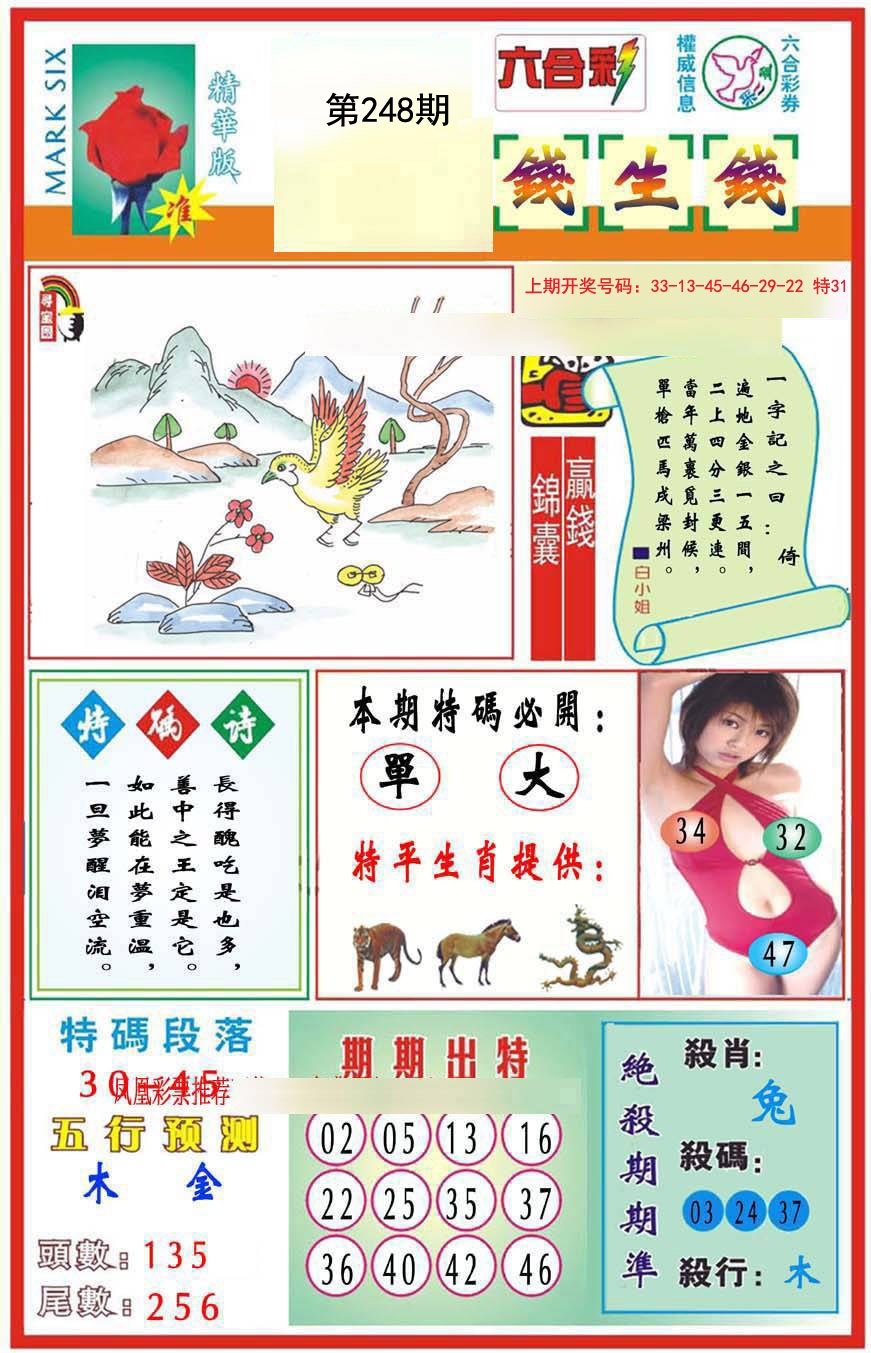 2024248期九龍钱生钱(推荐)