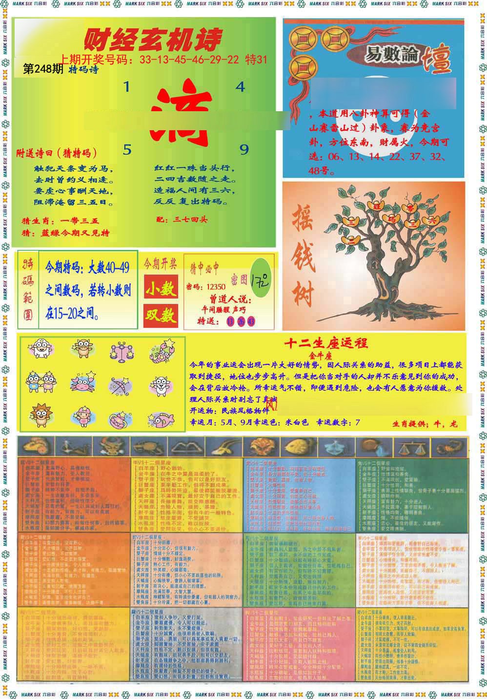 2024248期九龍赌经B(推荐)