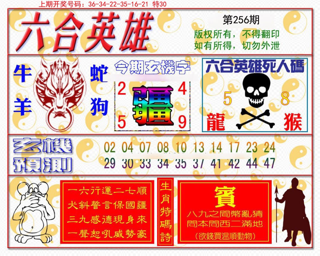 2024256期六合英雄