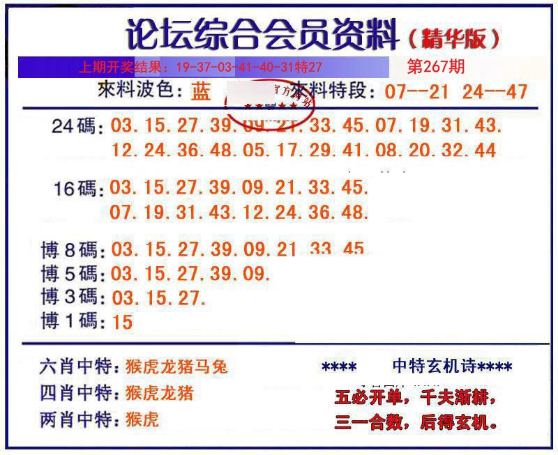 2024267期综合会员资料