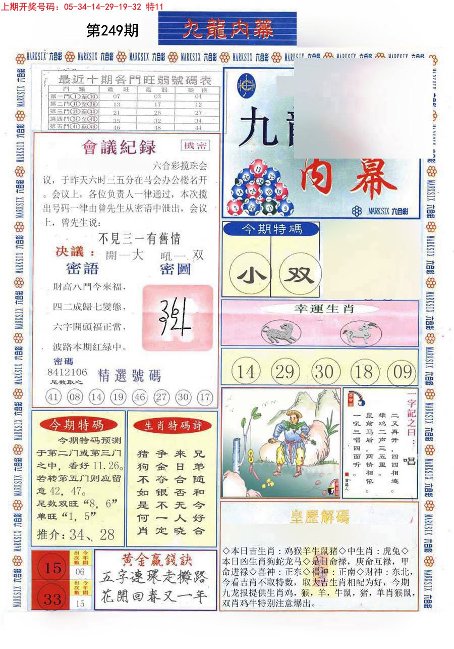 2024249期(新版)九龙内幕A