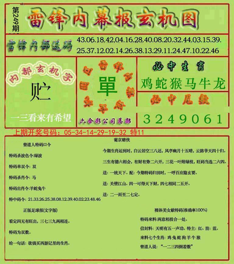 2024249期雷锋玄机报