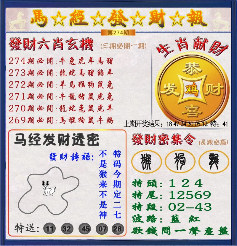 2024274期发财报
