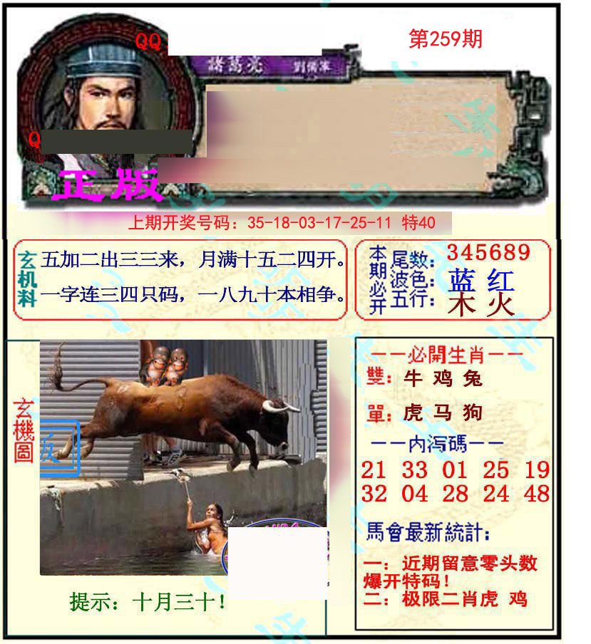 2024259期正宗孔明