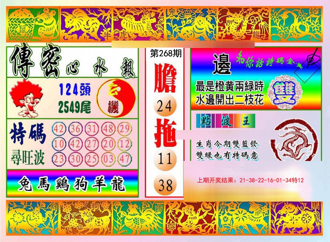 2024268期传密心水报