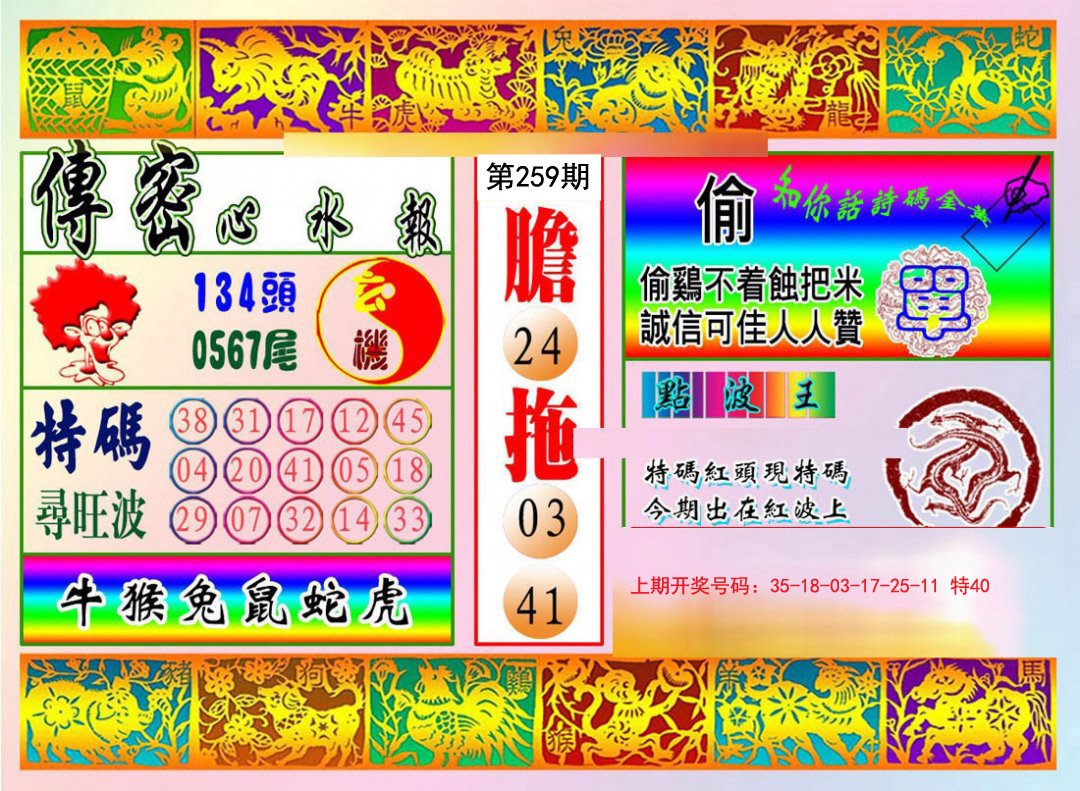 2024259期传密心水报