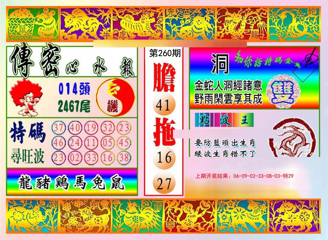 2024260期传密心水报