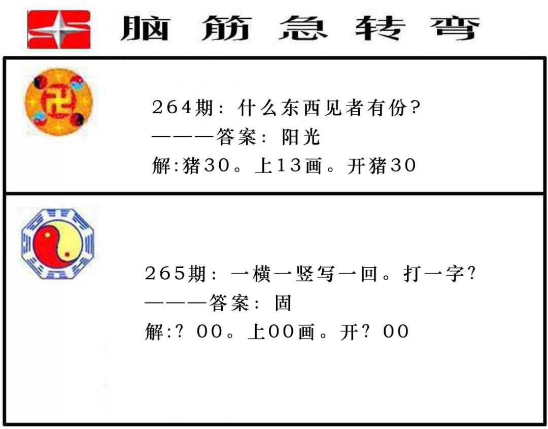 2024265期脑筋急转弯