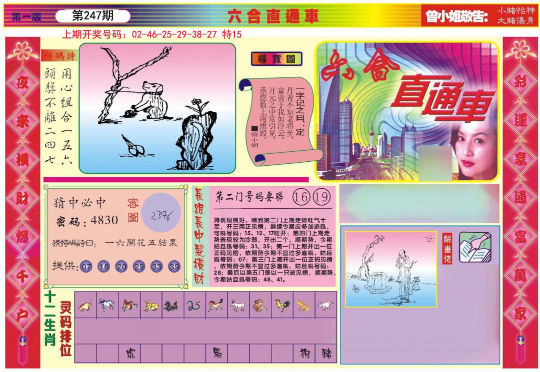 2024247期六合直通车A