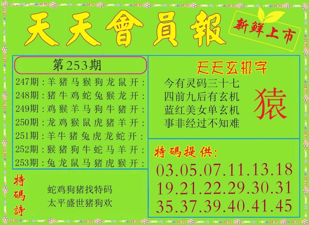 2024253期天天会员报