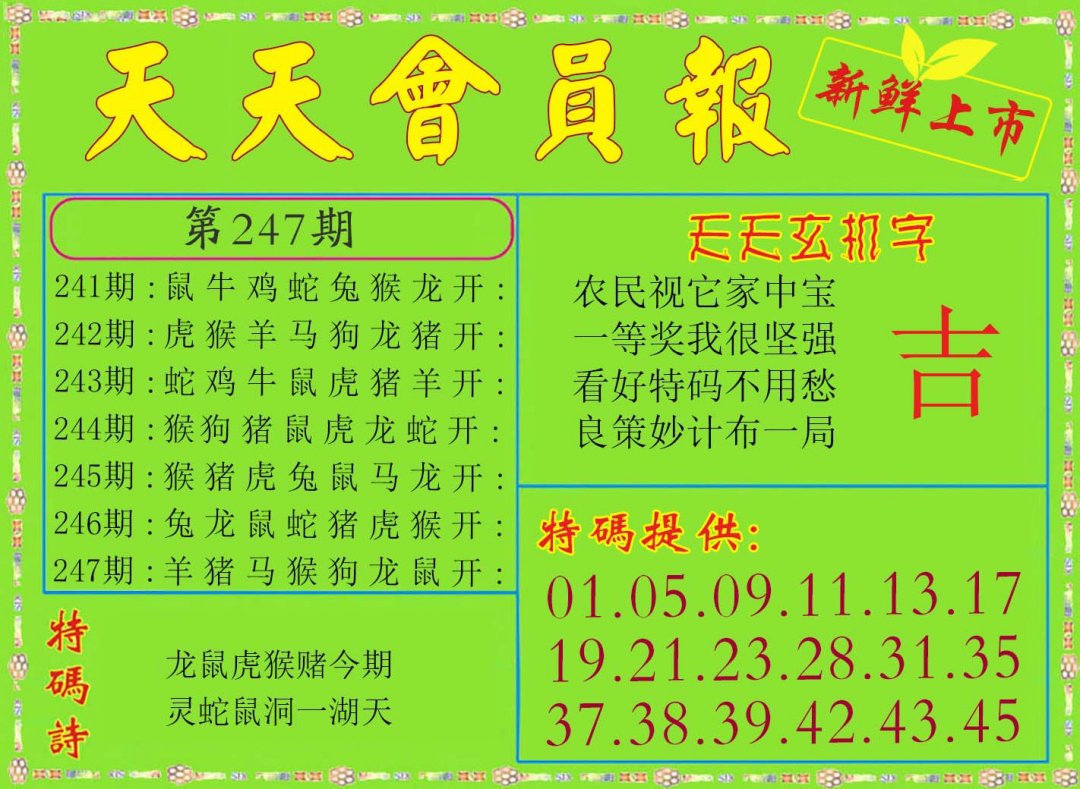 2024247期天天会员报