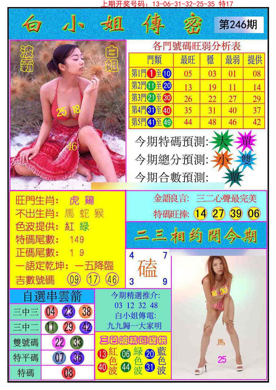 2024246期白小姐传密
