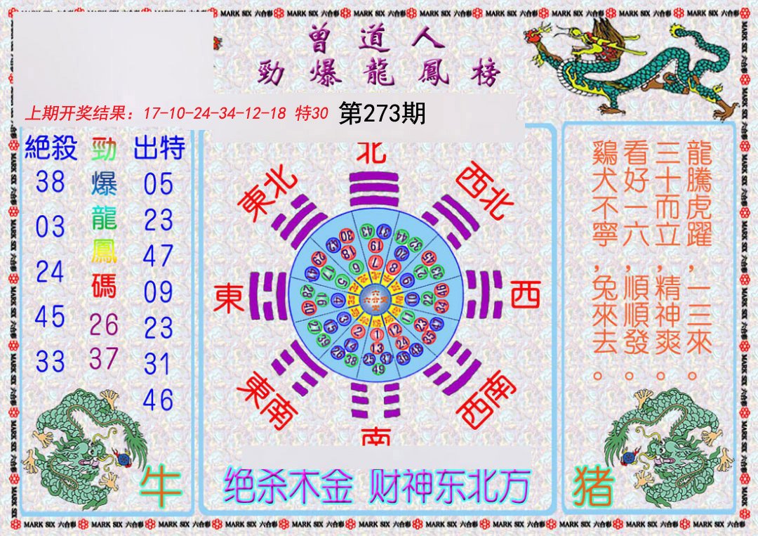 2024273期曾道人劲爆龙凤榜
