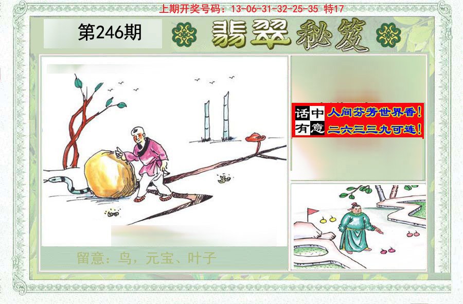 2024246期翡翠秘笈(信封)(另版)
