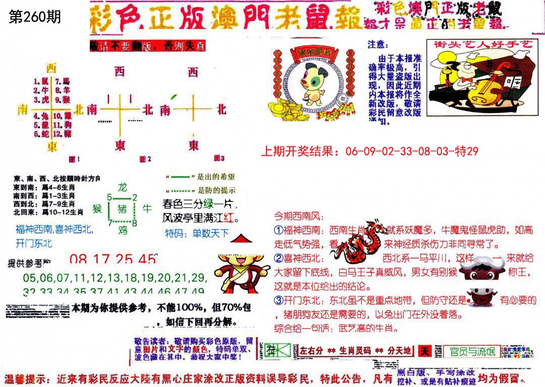 2024260期彩色正版澳门老鼠报