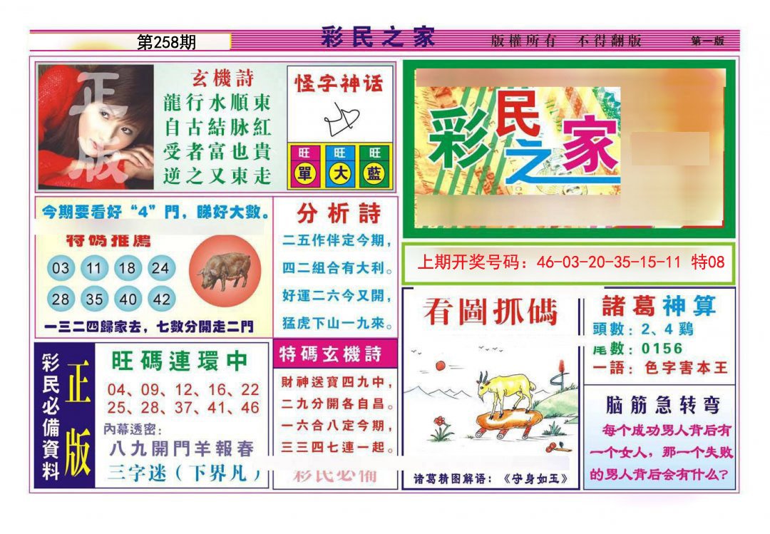 2024258期彩民之家A